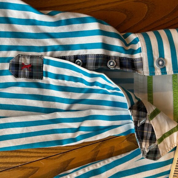 Robert Graham blue striped button down size XL - Picture 8 of 9